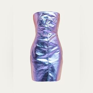 RICK OWENS STRAPLESS FITTED IREDESCENT FITTED DRESS- 42 IT (6 US)